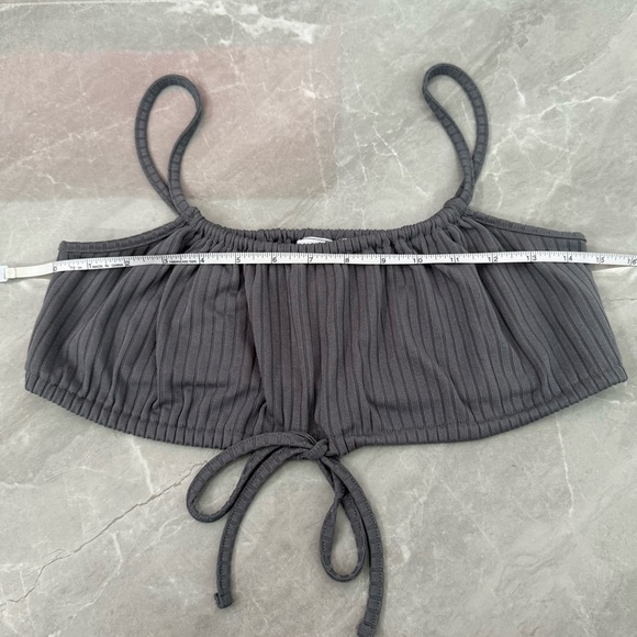 Women’s Collusion Bandeau Crop Top Spaghetti Strap Tie Front Size 6 - Picture 12 of 13
